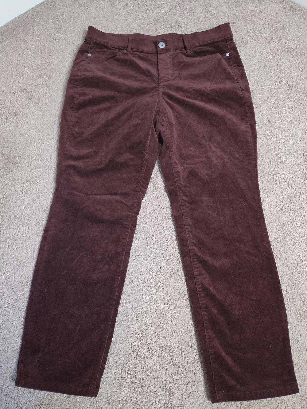 J. Jill Straight-Leg Corduroy Pants in Deep Brown